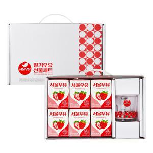 서울우유 딸기우유200mlx12개+레트로컵230ml 선물세트