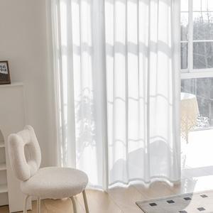 [뷰하우스]소프트밀크 아일렛 쉬폰커튼 대형