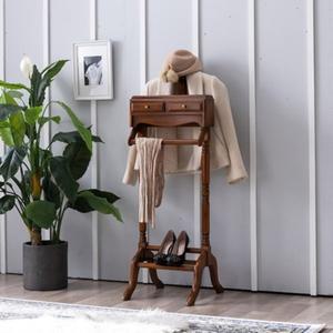 [자르파라]런던 엔틱 클래식 원목 서랍형 스탠드 양복걸이 / 오픈형 정장 시스템 매장용 사무실