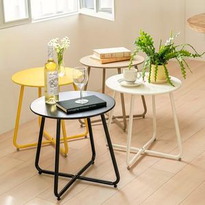 [생활살림]미니 조립식 원형 철제 사이드 티테이블 빈티지테이블