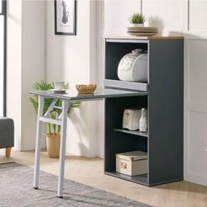 원룸 좁은주방용 밥솥장 겸 접이식 간이 2인용식탁 / 렌지 레인지 가구 바