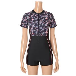 [레노마수영복](하남점) 폴리백 증정 여성 반팔 인컵 아쿠아겸용 3부실내수영복 LS2D273BK