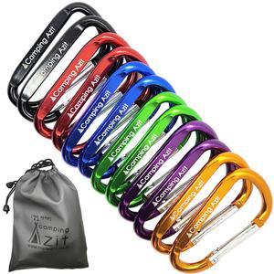 캠핑아지트 BIG 8호. D형 카라비너 7.8cm 12pcs + 방수주머니