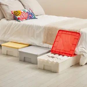 언더베드 리빙박스 수납장 1+1 [고정클립포함]