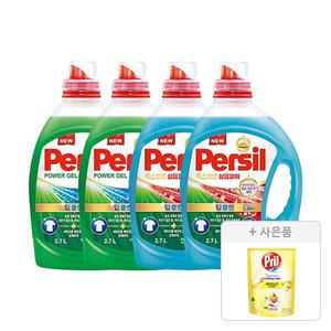 퍼실 드럼/일반 겸용 액체세제 파워젤 2.7L, 2개 + 삶음파워 2.7L, 2개 + 증정(프릴 시크릿 오브 베이킹소다 레몬 300ml, 1개)