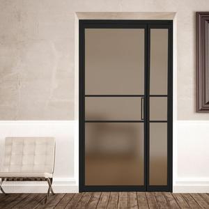 [기타]비대칭 여닫이 중문 디바이드선택 브론즈사틴유리 현관 아파트 스윙 도어