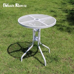 체어센스 오슬로 화이트 테이블 600 원형 야외 철재 철망 정원 마당 옥상 테라스 베란다 카페 커피숍 펜션 파라솔