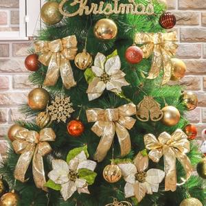 소형트리세트 금색리본장식 거실꾸미기 골드방울