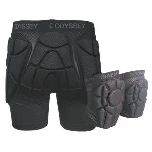 오딧세이 스키 / 스노우 보드 RB 라이더 엉덩이 + 무릎 보호대 세트 블랙