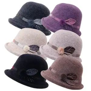 [navid1]솜방울 울니트 벙거지 4color 엄마 중년여성 할머니 겨울모자/AN-K0010