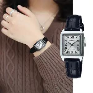 백화점AS가능 카시오 클래식 스퀘어 사각 가죽시계 LTP-V007L-7B1DF 지코스모제품 LTP-V007L-7B1DF