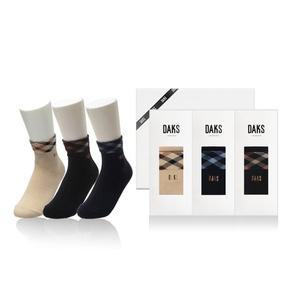 [닥스](강남점)양말 숙녀 무압박단목 사선하우스체크 3족세트 DK24485