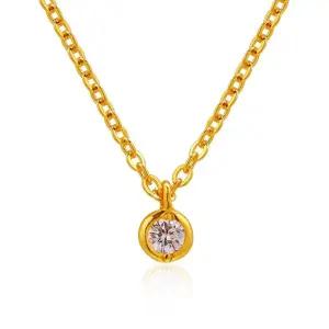 갤러리아 여자 순금 목걸이 다이아몬드 큐빅 24K 3.75g 18K장식