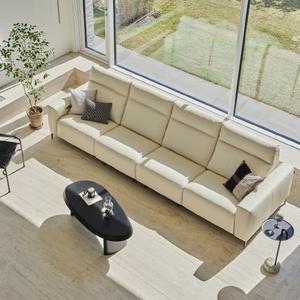 한샘 MVME 페타 천연가죽 리클라이너 와이드 4인용 [매장가구]