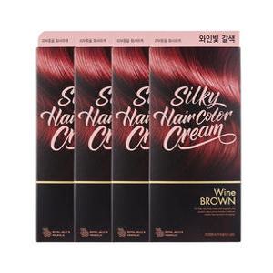 2+2 더페이스샵 스타일리스트 실키 헤어 컬러 크림 와인빛갈색