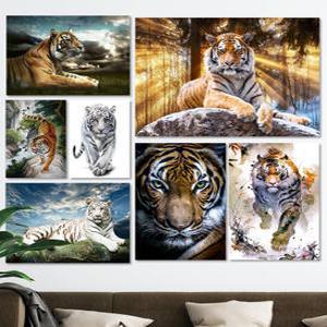 [딘아트] 액운막이 호랑이 그림 대형액자 11종 성공을 부르는 거실 캔버스 인테리어 액자 개업 선물