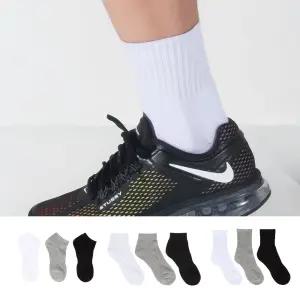 국산 두툼한 이중바닥 남자 여자 스포츠 쿠션 무지 양말 3켤레