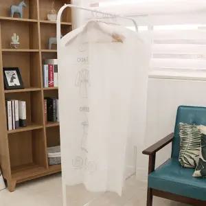 화이트 부직포 투명창 베이직 옷커버 코트 5장