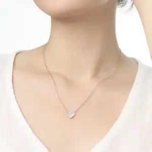 비쥬홀릭 실버925 샤이니 하트 로즈골드 목걸이