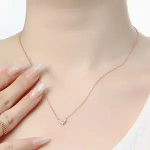 비쥬홀릭 실버925 로맨틱 하트 로즈골드 목걸이