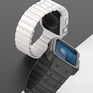 [아미크]애플워치4 40mm 44mm 케이스 일체형 마그네틱 스트랩 실리콘 밴드 시계줄