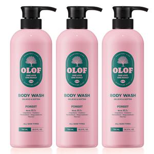 [올로프]비건 바디워시 750ml 3개 세트 자작나무 천연 유래 약산성 순한 온가족 수분 바디클렌저