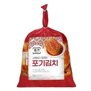 종가 종가 시원하고 깔끔한 포기김치 5kg 김장 김치찜 찌개 여행 자취 친정엄마 라면 반찬