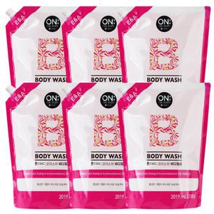 온더바디 모이스처 대용량 바디워시 2100ml x 6개 바디클렌져 리필용 파우치형