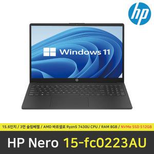 HP 네로 15-FC0223AU 노트북 / 윈도우 11 설치 / RAM 8GB / NVMe SSD 512GB