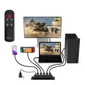 [XBI3JJLK]HDMI선택기 1 4 모니터 셀렉터 오디오 리모컨