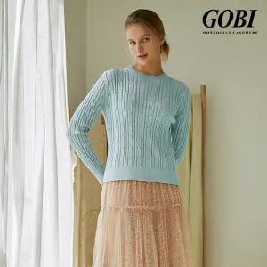 [런칭가 219000원]고비(GOBI) 실크 캐시미어 케이블 풀오버