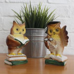 [마이모노샵] 오피스 서재 사무실 책장 책상위 책읽는 박사 부엉이 2p