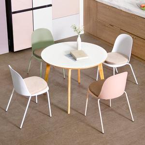 [공간미가구]밀키우드 1000 원형 비프 4인 주방 식탁 세트 카페 인테리어