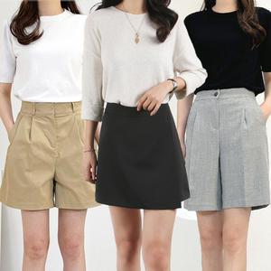 [S~3XL]빅사이즈 반바지 치마바지 밴딩팬츠 3부/4부/5부 숏팬츠 핫팬츠 하이웨스트 캐쥬얼 미니스커트