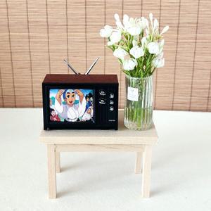미니어쳐옛날텔레비젼테이블화병셋트 받침포함 인형집장식 납골당소품