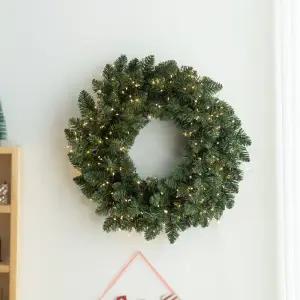 크리스마스 리스 무장식 원형 벽장식 고급 풍성한 몬타나 45cm PVC 벽걸이 매장 현관 꾸미기 만들기