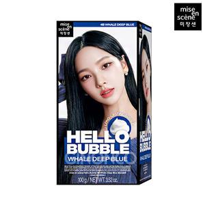 미쟝센 뉴 헬로버블 4B 웨일딥블루 x1 염색약 블루블랙 저자극 새치 셀프