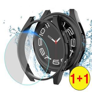 2개 갤럭시워치 7 6 5 4 울트라 클래식 풀커버 하드 글라스 일체형 케이스 40mm 43mm 44mm 45mm