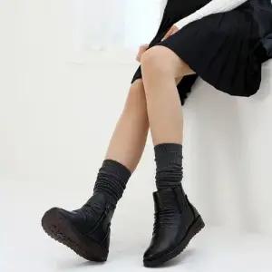 [제이시]제이시 발편한 여자통굽워커 소가죽 겨울부츠3cm B059