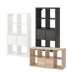 [마켓비]이케아 KALLAX 칼락스 8칸 선반유닛+도어 77x147cm/수납장/장식장/옷장/진열장