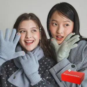 [마스마룰즈][선물포장] set Msrz easy hole pendant knit muffler & gloves