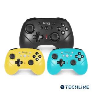테크라인  스위치2 프로 컨트롤러 오토터보 게임패드 (블랙/옐로우/터콰이