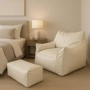 엘루소 빈백 푹신한 소파 1인용 거실 침실 빈티지대형 발쿠션 세트