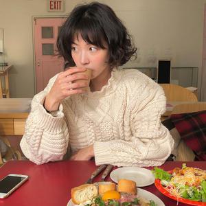 클라우드 케이블 박시 니트