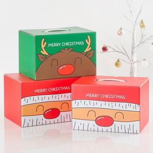 크리스마스 대형 손잡이 상자 산타와루돌프 캐릭터 간식 12입 학교 유치원 교회 선물세트