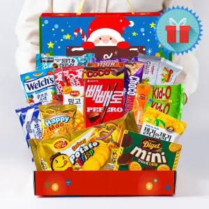 크리스마스 산타3호 아담 사이즈 패키지형 종합과자선물세트 간식꾸러미 손잡이 박스 단체