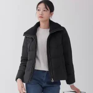 [지센] (2컬러) 나일론 니트카라 집업 덕다운 경량패딩 LCLWOA28