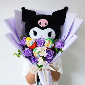 대형 인형꽃다발 산리오 쿠로미 퍼플 졸업 어린이 킨더조이꽃다발