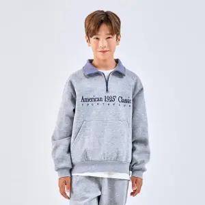 USALL  HC29 UNI 기모 클래식 반넥 SET 주니어 공용 기모 반넥 +와이드(일자)팬츠