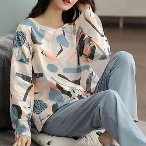 [기타]여성 사계절 잠옷세트 편한 긴팔 홈웨어 집에서 입는 옷 원피스 파자마 실내복 상하세트
